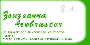 zsuzsanna armbruster business card